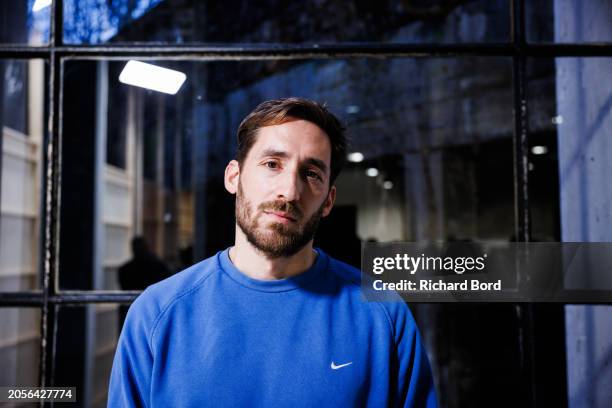 Designer Antonin Tr poses backstage prior to the Atlein Womenswear Fall/Winter 2024-2025 show as part of Paris Fashion Week on March 03, 2024 in...