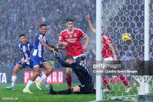 Wenderson Rodrigues do Nascimento Galeno of FC Porto shoots on goal and scores his team's second goal during the Liga Portugal Betclic match between...