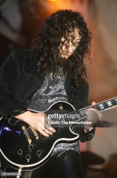 Kirk Hammett of Metallica performs during the Bay Area Music Awards at Bill Graham Civic Auditorium on March 5, 1994 in San Francisco, California.