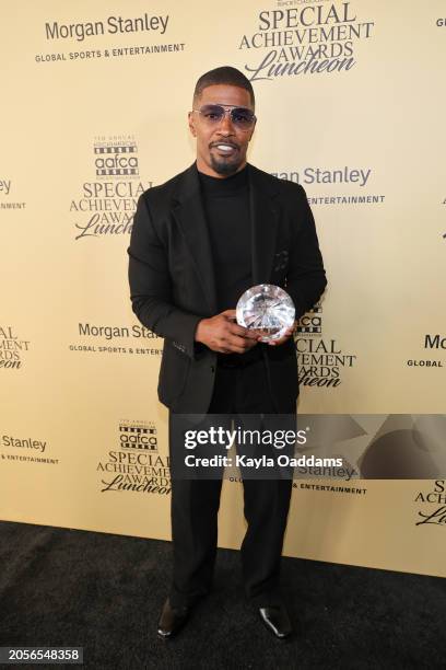 Jamie Foxx, winner of the Producers Award, attends the AAFCA Special Achievement Honorees Luncheon at The Los Angeles Athletic Club on March 03, 2024...