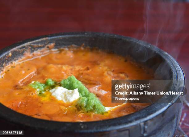 Mashed fava beans garlic, tomatoes and onion at Sheba al-Yemen on Central Ave. On Thursday, Feb. 21, 2019 in Albany, N.Y.
