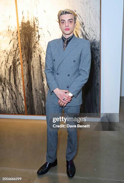 Sascha Bailey attends an exclusive preview of "Spark of Fire" by Santiago Parra at JD Malat Gallery on March 6, 2024 in London, England.