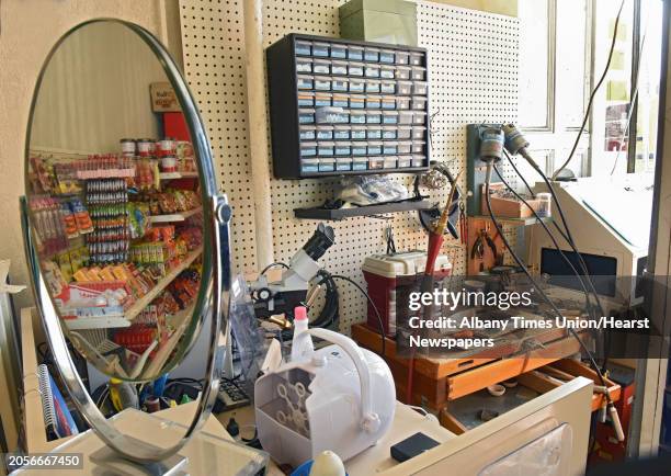 Jewelry repair work area at Kim's Convenience on Thursday, April 4, 2019 in Troy, N.Y. This area is open Mondays and Tuesdays. Quang's Vietnamese...