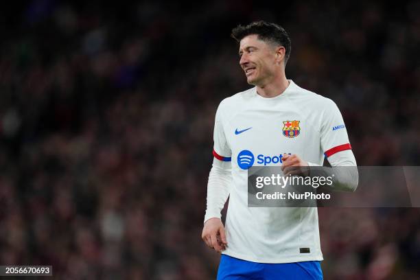 Robert Lewandowski centre-forward of Barcelona and Poland during the LaLiga EA Sports match between Athletic Bilbao and FC Barcelona at Estadio de...