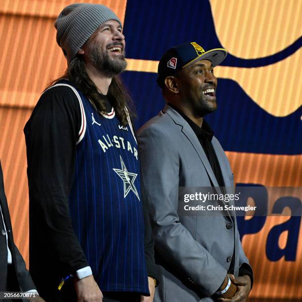 Brad Miller and Metta Sandiford-Artest during the NBA All-Star Game as part of NBA All-Star Weekend on Sunday, February 18, 2024 at Gainbridge...