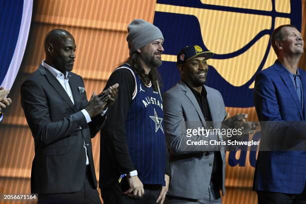 Dale Davis, Brad Miller, and Metta Sandiford-Artest during the NBA All-Star Game as part of NBA All-Star Weekend on Sunday, February 18, 2024 at...