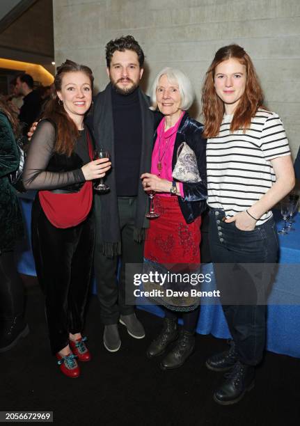 Rebecca Killick, Kit Harington, guest and Rose Leslie attend the press night after party for "Nye" at The National Theatre on March 6, 2024 in...