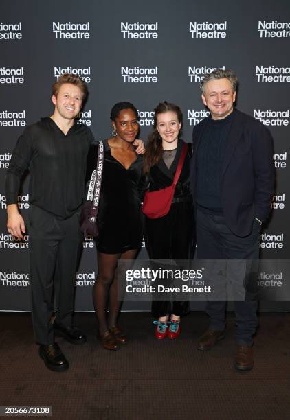 Mark Matthews, Kezrena James, Rebecca Killick and Michael Sheen attend the press night after party for "Nye" at The National Theatre on March 6, 2024...