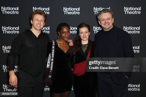 Mark Matthews, Kezrena James, Rebecca Killick and Michael Sheen attend the press night after party for "Nye" at The National Theatre on March 6, 2024...