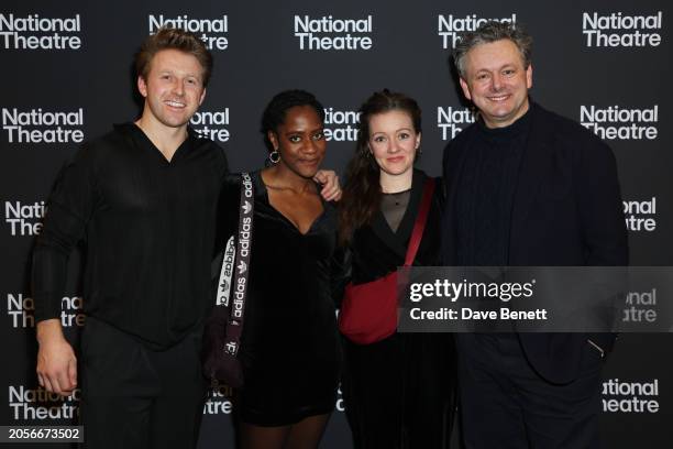 Mark Matthews, Kezrena James, Rebecca Killick and Michael Sheen attend the press night after party for "Nye" at The National Theatre on March 6, 2024...