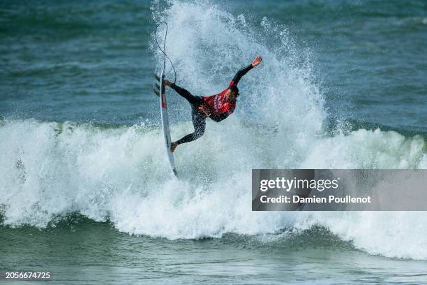 Jordy Smith of South Africa surfs in Heat 7 of the Opening Round at the MEO Rip Curl Pro Portugal on March 6, 2024 at Peniche, Leiria, Portugal.