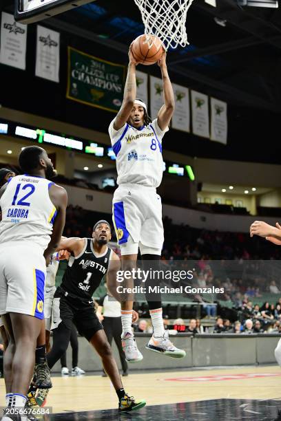 March 6, 2024: Donovan Williams of the Santa Cruz Warriors drives to the basket during the game against the Austin Spurs on March 6, 2024 at H-E-B...