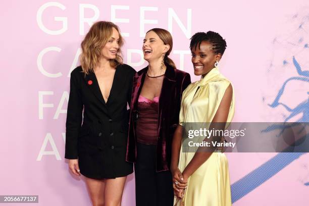 Amber Valletta, Livia Firth and Vanessa Nakate at the 2024 Green Carpet Fashion Awards held at 1 Hotel West Hollywood on March 6, 2024 in West...