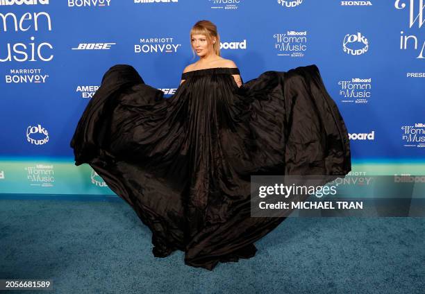 Brazilian singer Luisa Sonza attends the 2024 Billboard Women in Music Awards at the YouTube theatre in Inglewood, California, March 6, 2024.