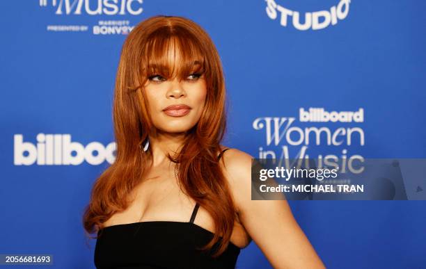 Singer Andra Day attends the 2024 Billboard Women in Music Awards at the YouTube theatre in Inglewood, California, March 6, 2024.