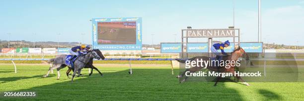 The Octopus ridden by Jake Noonan wins the Magic Millions Adelaide Yearling Sale Maiden Plate at Sportsbet Pakenham on March 07, 2024 in Pakenham,...