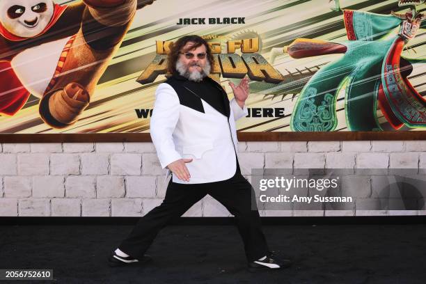 Jack Black attends the premiere of Universal Pictures' "Kung Fu Panda 4" at AMC The Grove 14 on March 03, 2024 in Los Angeles, California.