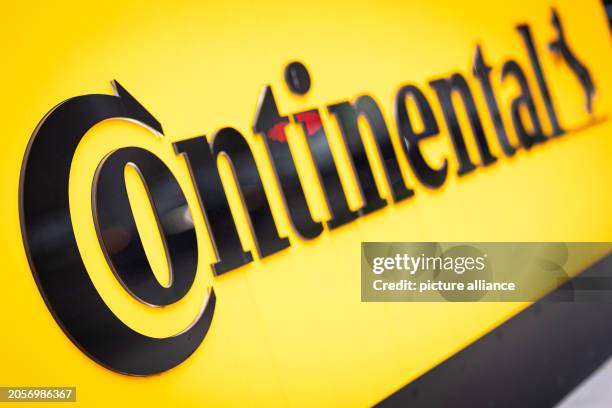 March 2024, Lower Saxony, Hanover: The Continental AG logo can be seen in front of the automotive supplier's headquarters. At a virtual annual press...