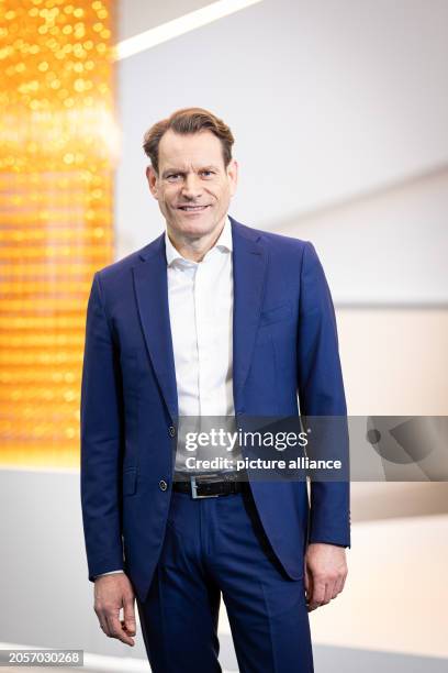 March 2024, Lower Saxony, Hanover: Nikolai Setzer, CEO of Continental AG, stands in front of the annual press conference at the automotive supplier's...