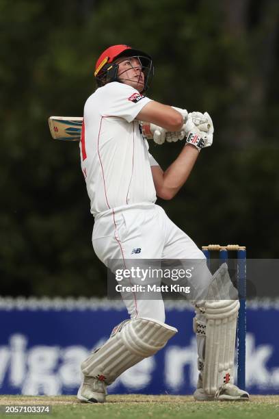 Thomas Kelly of South Australia bats during the Sheffield Shield match between New South Wales and South Australia at Cricket Central, on March 04 in...