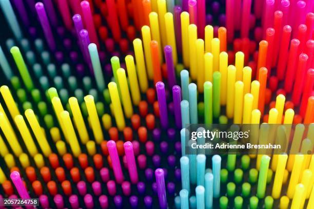 rainbow colored pin art - pin screen stock pictures, royalty-free photos & images