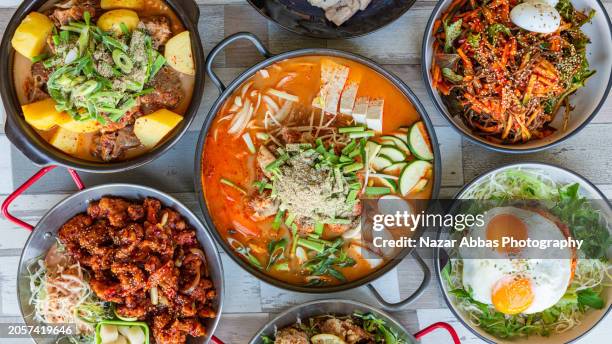 korean cuisines. - cultura coreana fotografías e imágenes de stock