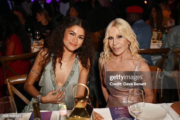 Zendaya and Donatella Versace attend the Green Carpet Fashion Awards held at 1 Hotel West Hollywood on March 6, 2024 in West Hollywood, California.