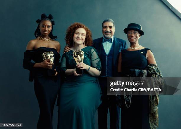 Elizabeth Rufai, Yasmin Afifi, Sayed Badreya and Flo Wilson, winners of the British Short Film award for 'Jellyfish and Lobster', are photographed...