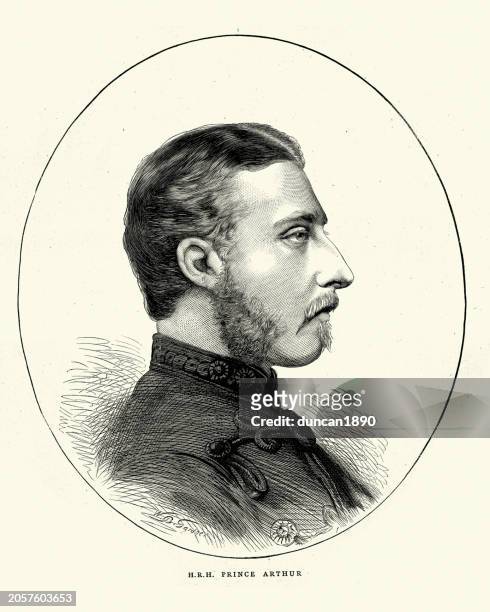 prince arthur prince arthur, duke of connaught and strathearn was the seventh child and third son of queen victoria of the united kingdom and prince albert, 19th century 1870s - queen victoria and albert stock illustrations