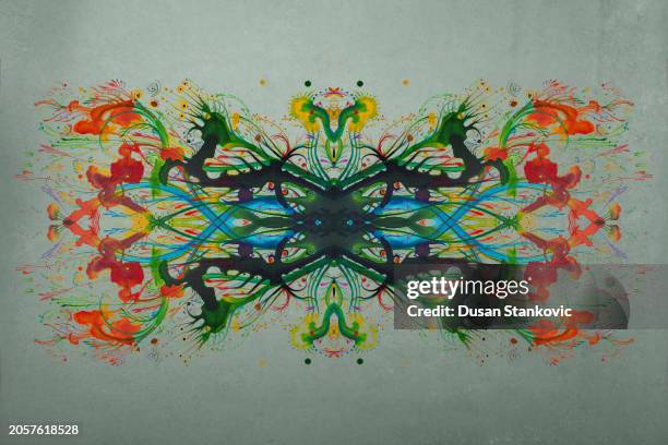 green and orange abstract pattern - smart textiles stock illustrations