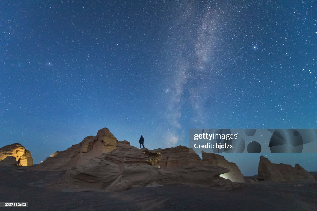 Yadan Starry Sky and Galaxy in Hami, Xinjiang, China