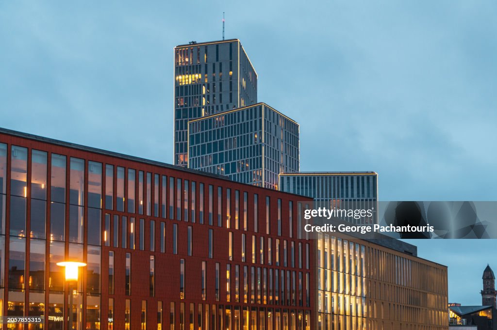 Modern architecture at dusk