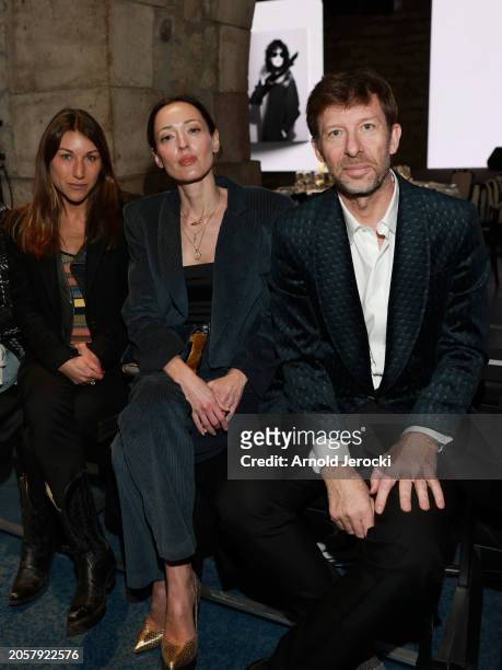 Aurelie Bachelier, Gaelle Pietri and Dominique Busso attend the OniriQ Fashion Show as part of the Paris Fashion Week on February 28, 2024 in Paris,...