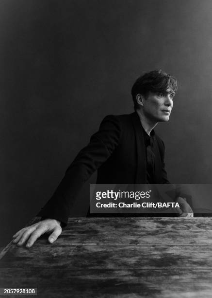 Actor Cillian Murphy is photographed backstage at the 2024 EE BAFTA Film Awards, held at The Royal Festival Hall on February 18, 2023 in London,...