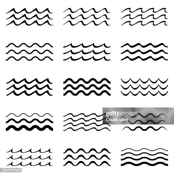 waves - same wavelength stock illustrations