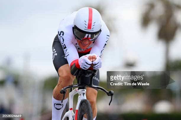 Michal Kwiatkowski of Poland and Team INEOS Grenadiers sprints during the 59th Tirreno-Adriatico 2024, Stage 1 a 10km individual trial time from Lido...