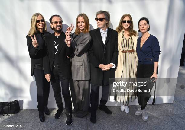 Barbara Bach, Sir Ringo Starr, Stella McCartney, Sir Paul McCartney, Nancy McCartney and Mary McCartney attend the Stella McCartney Winter 2024 show...