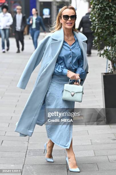 Amanda Holden is seen leaving Global Studios on March 7, 2024 in London, United Kingdom.