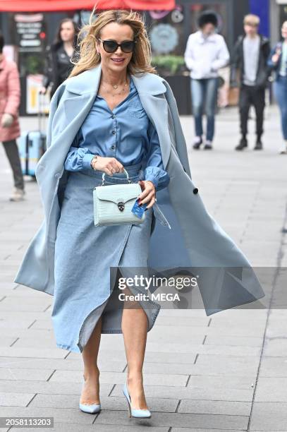 Amanda Holden is seen leaving Global Studios on March 7, 2024 in London, United Kingdom.