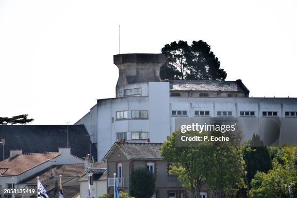 pornic, the buildings of the flour mill soufflet. - océan atlantique stockfoto's en -beelden