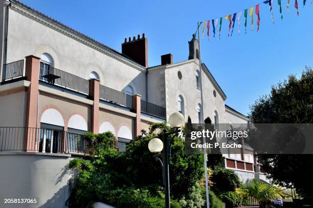 pornic, retirement home of the intercommunal hospital. - océan atlantique stock pictures, royalty-free photos & images