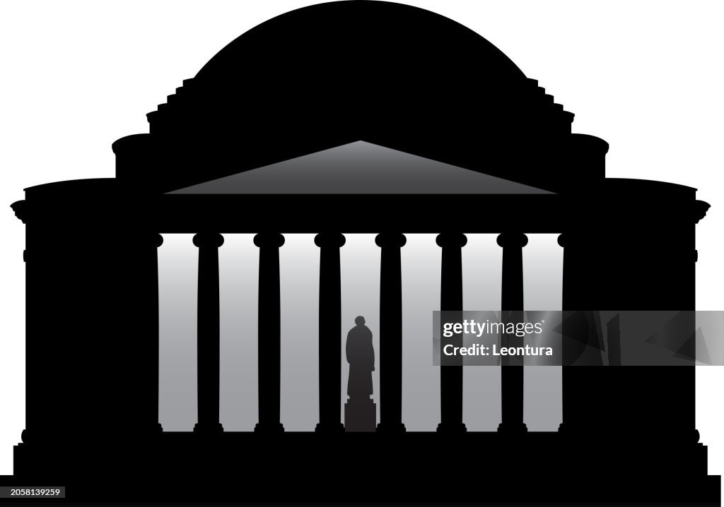 Silueta del Monumento a Jefferson, Washington DC