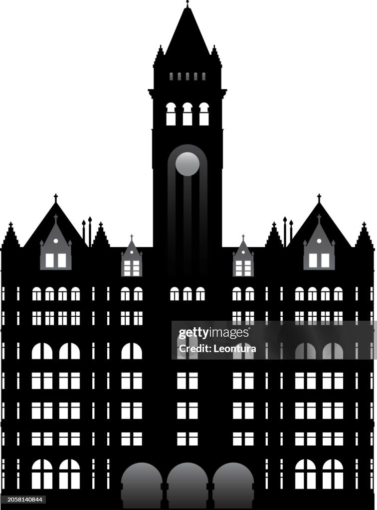 Washington DC Post Office Silhouette