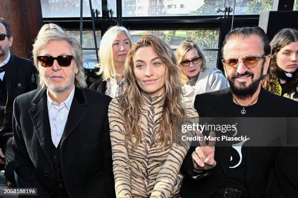 Sir Paul McCartney, Paris Jackson and Ringo Starr attend the Stella McCartney Womenswear Fall/Winter 2024-2025 show as part of Paris Fashion Week on...