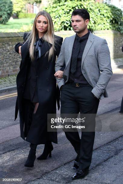 Georgia Harrison with her new boyfriend Anton Danyluk at Chelmsford Crown Court in Essex on March 04, 2024 in Chelmsford, England.