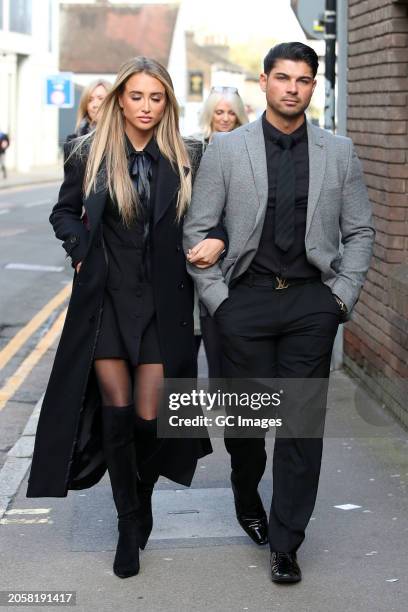 Georgia Harrison with her new boyfriend Anton Danyluk at Chelmsford Crown Court in Essex on March 04, 2024 in Chelmsford, England.