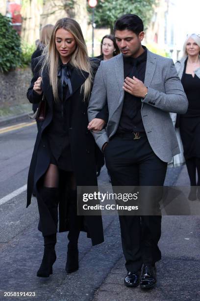 Georgia Harrison with her new boyfriend Anton Danyluk at Chelmsford Crown Court in Essex on March 04, 2024 in Chelmsford, England.