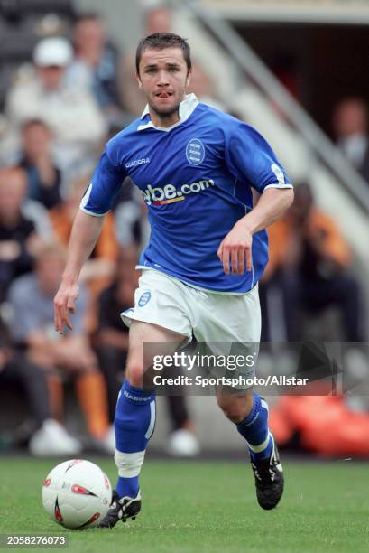 July 31: Damien Johnson of Birmingham City on the ball during the Pre Season Friendly match between Hull City and Birmingham City at Kc Stadium on...