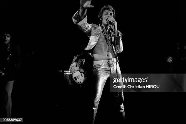 Johnny Hallyday sur scène, dans les années 1960.