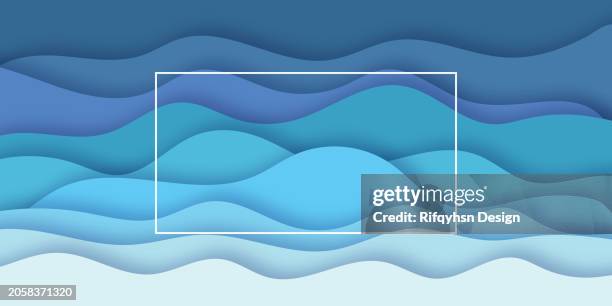 modern abstract sea waves background with blue gradient colors - deep ocean light stock illustrations